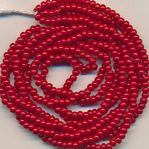 Rocailles ruby rot, Inhalt 6 g, Größe 8/0 (3,1 mm) böhmisch Strang