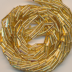 Stiftperlen kristall echt Gold inside, Inhalt 8 g, Größe 7,2 x 2,0 mm, antik Strang