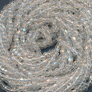 Cut-Perlen kristall klar lüster, Inhalt 8 g, Größe 9/0, antik Charlottes Strang