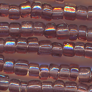 Cut-Perlen lila lüster, Inhalt 9,5 g, Größe 11/0, antik fein Strang