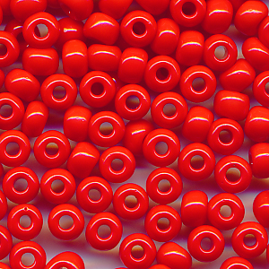 Rocailles tulpen-rot, Inhalt 9 g, Größe 7/0 (3,5 mm), böhmisch