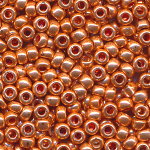 Rocailles kupfer gold metallic, Inhalt 7 g, Größe 10/0 (2,3 mm), böhmisch*