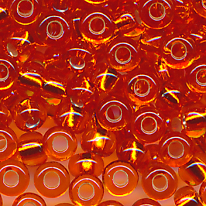 Rocailles orange silber lining, Inhalt 8 g, Größe 9/0, böhmisch