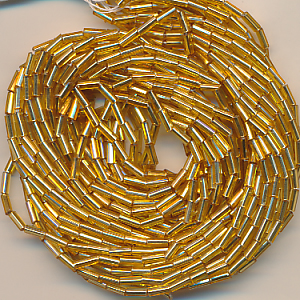 Stiftperlen kristall-gold silber lining, Inhalt 22 g, Größe 2,0 x 4,7 mm, böhmisch Strang