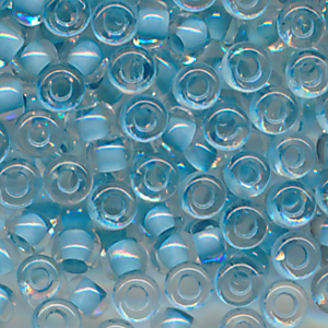 Rocailles kristall blau lining, Inhalt 7 g, Größe 10/0 böhmisch