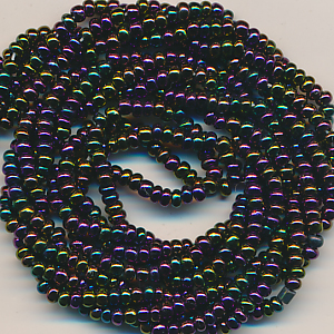 Rocailles violett rainbow, Inhalt 6,5 g, Größe 9/0 böhmisch, Strang*