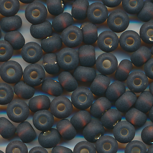 Rocailles schwarz-braun matt Silberblatt, Inhalt 9 g, Größe 4,8 mm, böhmisch*