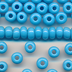 Rocailles bleu opak, 100 Gramm, Größe 6,5 mm, Großloch