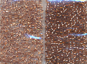 Rocailles Doppel, kupfer Silberblatt, Inhalt 16 g, Größe 8/0