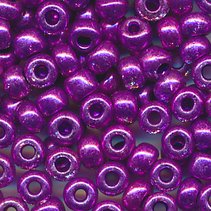 Rocailles lila purple metallic, Inhalt 7 g, Größe 6/0, böhmisch
