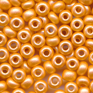 Rocailles matt apricose metallic, Größe 8/0 (3,0 mm), 20 Gramm