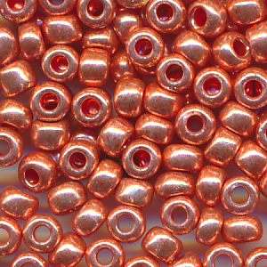 Rocailles henna-kupfer metallic, Größe 8/0 (3,0 mm), 20 Gramm