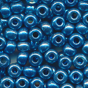 Rocailles stahl-blau metallic, Größe 11/0 (2,1 mm), 20 Gramm
