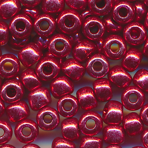 Rocailles rot metallic, Größe 10/0 (2,3 mm), 20 Gramm