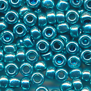 Rocailles türkis metallic, Größe 9/0 (2,6 mm), 20 Gramm