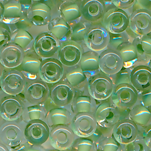 Rocailles kristall grün lining, Inhalt 8 g, Größe 10/0. böhmisch*