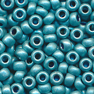 Rocailles türkis blau metallic matt, Inhalt 9 g, Größe 11/0. böhmisch*