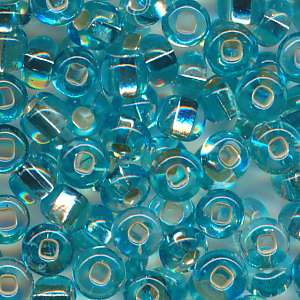 Rocailles blau Silberblatt, Inhalt 7 g, Größe 6/0 böhmisch*