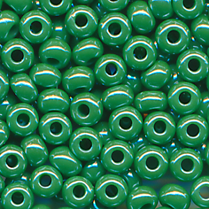 Rocailles grün lüster, Inhalt 6 g, Größe 10/0 böhmisch