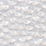 Superduo kristall matt, Inhalt 30 Stück, Größe 5 x 2,5 mm, Twin-Beads