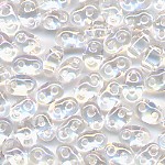 Superduo kristall rainbow, Inhalt 30 Stück, Größe 5 x 2,5 mm, Twin-Beads