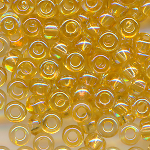 Rocailles honig klar rainbow, Größe 8/0 (3,0 mm), 20 Gramm