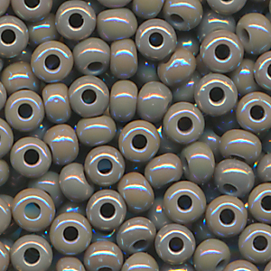 Rocailles elefanten-grau opak rainbow, Größe 10/0 (2,3 mm), 20 Gramm