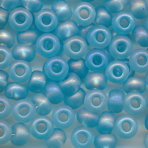 Rocailles ocean-blau rainbow klar matt, Größe 6/0 (4,0 mm) 20 Gramm