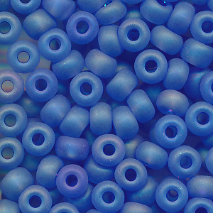 Rocailles blau rainbow matt 6/0, Größe (4,0 mm), 20 g