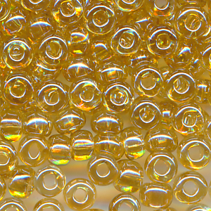 Rocaillesperlen lüster transparent biscotti beige, Größe 7/0 (3,6 mm), 20g