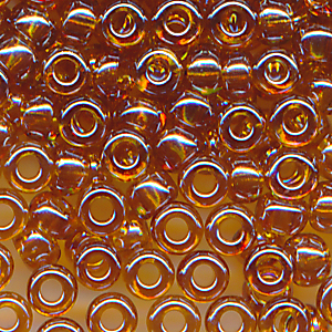 Rocailles lüster klar topaz, Größe 10/0 (2,3 mm), 20 Gramm