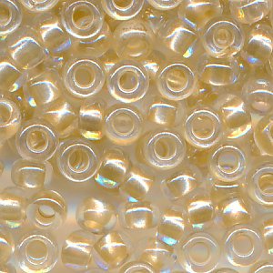 Rocaillesperlen lüster transparent beige silber, Größe 8/0 (3,0 mm), 20 g