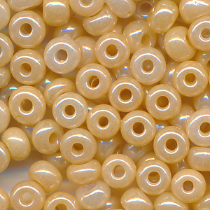 Rocailles lüster opak sand, Größe 6/0 (4,0 mm), 20 Gramm