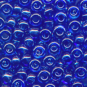 Rocaillesperlen lüster transparent blau, Größe 10/0 (2,3 mm), 20 Gramm
