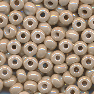 Rocailles lüster opak beige-grau, Größe 6/0 (4,0 mm), 20 Gramm