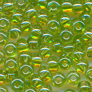 Rocailles lüster klar mai-grün 20 Gramm 10/0 (2,3 mm)