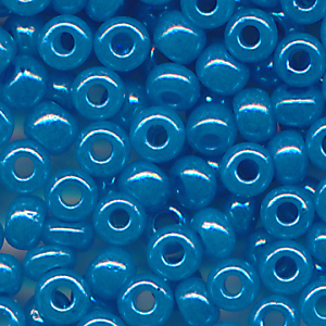 Rocailles lüster opak jeans-blau, Größe 9/0 (2,6 mm), 20 Gramm