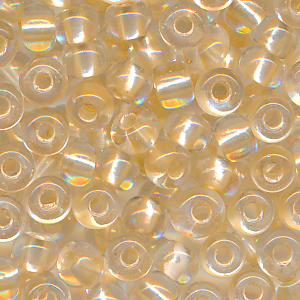 Rocaillesperlen lüster transparent blush-silber, Größe 6/0 (4,0 mm), 20 g