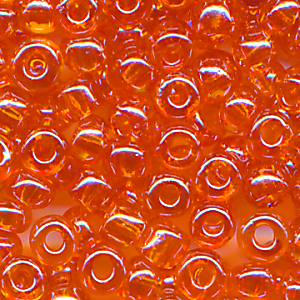 Rocailles lüster klar orange, Größe 6/0 (4,0 mm), 20 Gramm