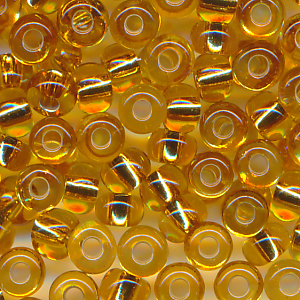 Rocailles gold Silbereinzug, Größe 7/0 (3,6 mm), 20 Gramm