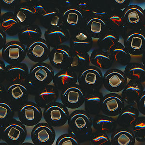 Rocailles kaffee-braun Silbereinzug, Größe 7/0 (3,6 mm), 20 Gramm