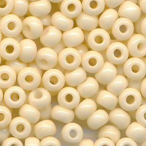Rocailles opak poliert vanille oker, Größe 8/0 (3,0 mm), 20 Gramm
