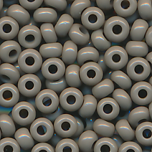 Rocailles opak poliert grau, Größe 9/0 (2,6 mm), 20 Gramm