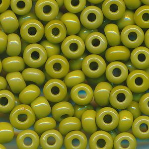 Rocailles opak poliert army-grün, Größe 8/0 (3,0 mm), 20 Gramm