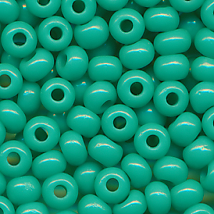 Rocailles opak poliert türkis, Größe 9/0 (2,6 mm), 20 Gramm