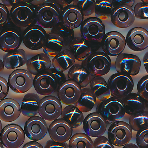 Rocailles kristall violett rainbow Farbeinzug schwarz, Größe 6/0 (4,0 mm), 20 Gramm