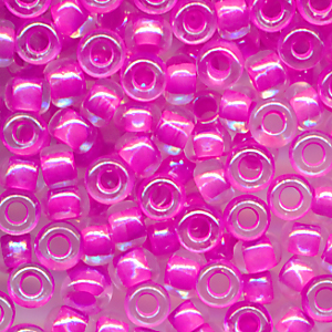 Rocailles kristall lüster lining pink, Größe 10/0 (2,3 mm), 20 Gramm
