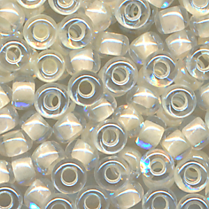 Rocailles kristall lining vanille-gelb, Größe 10/0 (2,3 mm), 20 Gramm