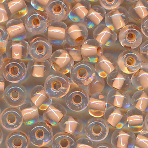 Rocailles kristall lining rose, Größe 6/0 (4,0 mm), 20 Gramm