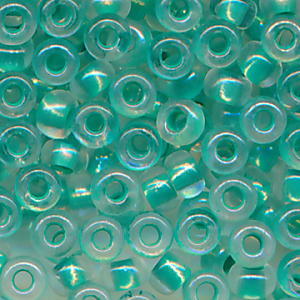 Rocailles kristall lining hunter-grün, Größe 10/0 (2,3 mm), 20 Gramm
